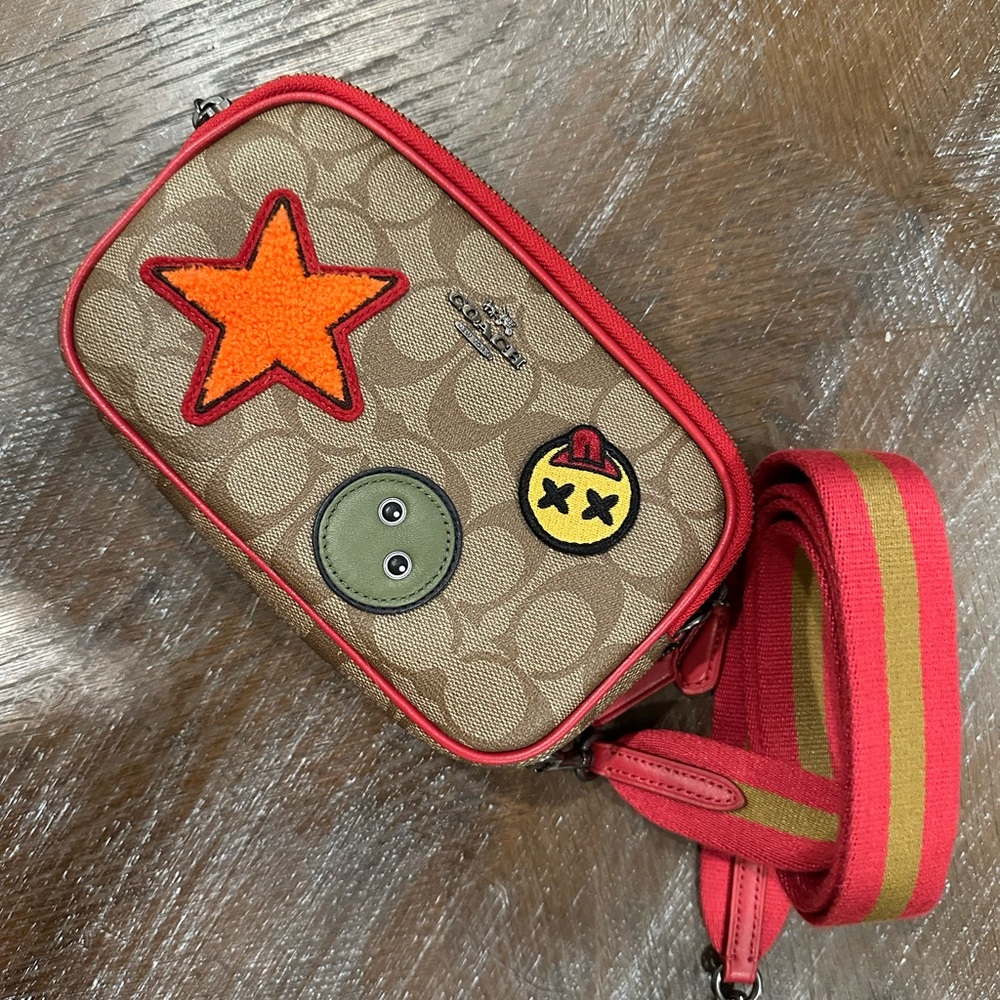 Coach Crossbody Signature Canvas Varsity Patches